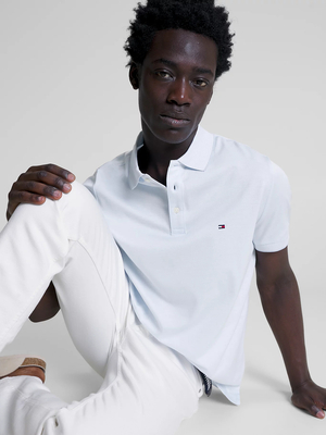 Tommy Hilfiger pánské světle modré polo Oxford - S (C1O)