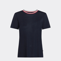 Tommy Hilfiger dámské tmavě modré tričko Collar - XS (CJM)