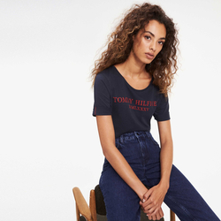 Tommy Hilfiger dámské tmavě modré tričko Kristal