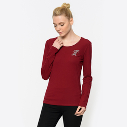 Tommy Hilfiger dámské vínové tričko Lizzy Logo