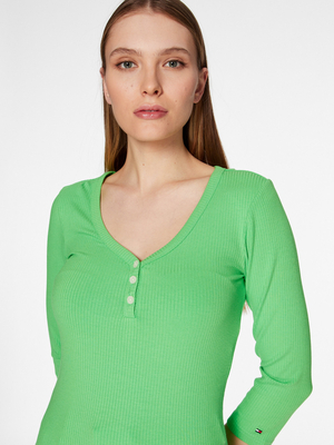 Tommy Hilfiger dámské zelené tričko  - XS (LWY)