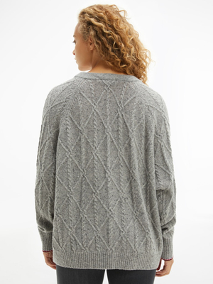 Tommy Hilfiger dámský šedý svetr se vzorem - M (0IZ)