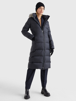 Tommy Hilfiger dámský černý kabát - XS (BDS)