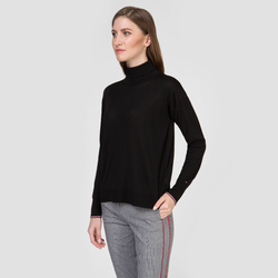 Tommy Hilfiger dámský černý pletený rolák - L (BAV)