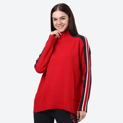 Tommy Hilfiger dámský červený svetr se stojáčkem Maisy