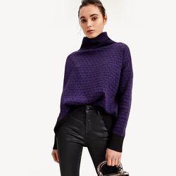 Tommy Hilfiger dámský fialovo černý svetr Cacie