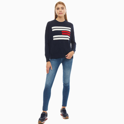 Tommy Hilfiger dámský tmavě modrý svetr Flag - XS (403)