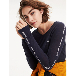 Tommy Hilfiger dámský tmavě modrý tenký svetr Detail - L (CBK)