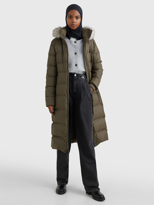 Tommy Hilfiger dámský zelený kabát - M (RBN)