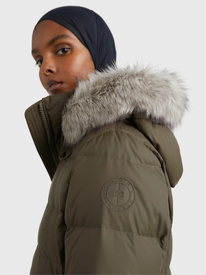 Tommy Hilfiger dámský zelený kabát - M (RBN)