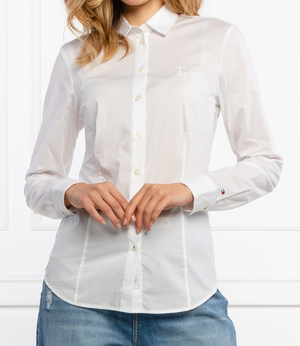 Tommy Hilfiger dámská bílá slim košile Poplin - Mode.cz