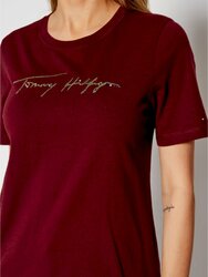 Tommy Hilfiger dámské bordové tričko - XS (VLP)