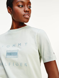 Tommy Hilfiger dámské bledě zelené tričko - M (M0F)