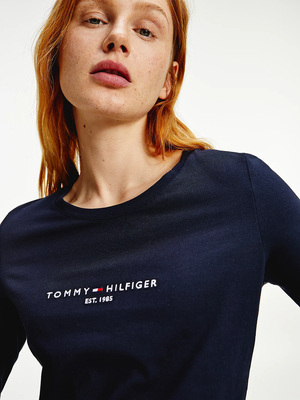 Tommy Hilfiger dámské tmavě modré tričko s dlouhým rukávem - M (DW5)