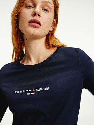 Tommy Hilfiger dámské tmavě modré tričko s dlouhým rukávem - S (DW5)