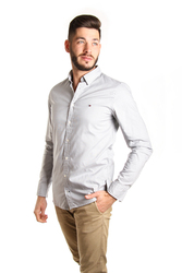Tommy Hilfiger pánská šedá košile s kostkou - XL (016)