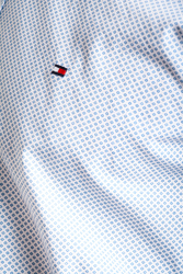 Tommy Hilfiger pánská bílá košile s modrým vzorem - XXL (904)
