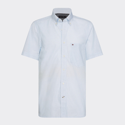 Tommy Hilfiger pánská bílá košile s modrým vzorem - M (0GZ)