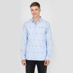 Tommy Hilfiger pánská modrá košile s proužkem Dobby