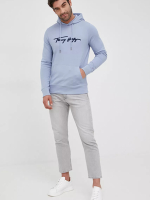 Tommy Hilfiger pánská světle modrá mikina Signature - XL (DY5)
