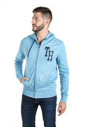 Tommy Hilfiger pánská světle modrá mikina na zip
