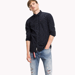 Tommy Hilfiger pánská tmavě modrá košile se vzorem