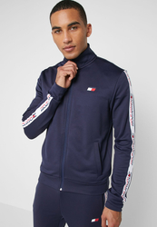 Tommy Hilfiger pánská tmavě modrá mikina na zip Tape