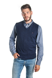 Tommy Hilfiger pánská tmavě modrá pletená vesta