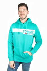 Tommy Hilfiger pánská tyrkysová mikina Essential