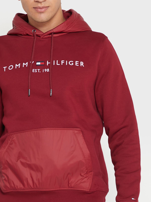 Tommy Hilfiger pánská vínová mikina - M (XJS)