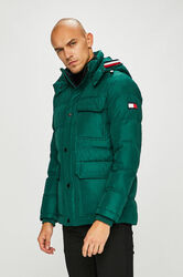 Tommy Hilfiger pánská zelená péřová bunda Hooded
