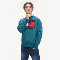 Tommy Hilfiger pánská zelená mikina Flag - S (CA4)