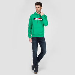 Tommy Hilfiger pánská zelená mikina Logo - XL (LGY)