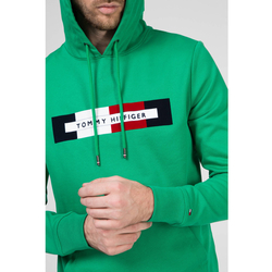 Tommy Hilfiger pánská zelená mikina Logo - XL (LGY)