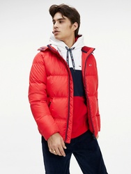 Tommy Jeans pánská zimní červená bunda Essential