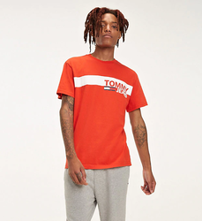 Tommy Hilfiger pánské červené tričko Essential