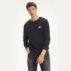Tommy Hilfiger pánské černé tričko s dlouhým rukávem Badge