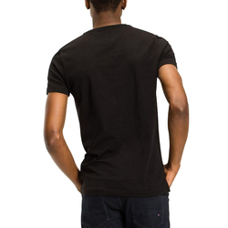 Tommy Hilfiger pánské černé tričko s výstihem do V - S (083)