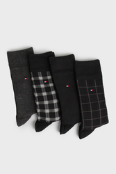 Tommy Hilfiger pánské černo šedé ponožky dárkové balení - 39 (200)