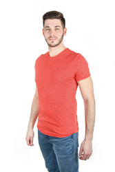 Tommy Hilfiger pánské červené tričko Essential