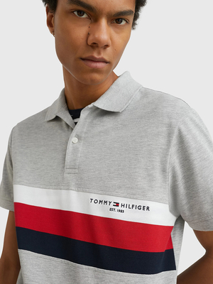 Tommy Hilfiger pánské šedé polo tričko - L (P01)