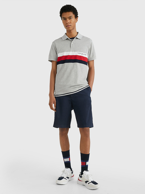 Tommy Hilfiger pánské šedé polo tričko - L (P01)