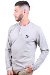 Tommy Hilfiger pánské šedé polo Baseball - S (P9V)