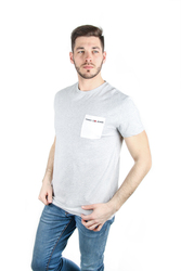 Tommy Hilfiger pánské šedé tričko s kapsičkou Contrast
