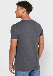 Tommy Hilfiger pánské antracitové tričko  - S (P94)