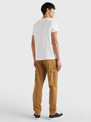 Tommy Hilfiger pánské bílé tričko  - XL (YBR)