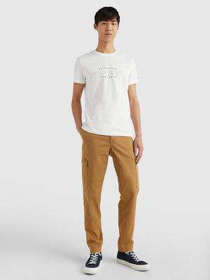 Tommy Hilfiger pánské bílé tričko  - XL (YBR)
