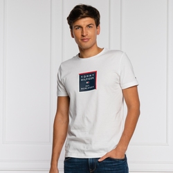 Tommy Hilfiger pánské bílé tričko Box Print - XL (YBR)