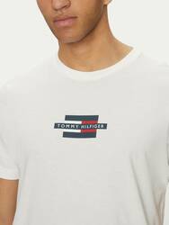 Tommy Hilfiger pánské bílé tričko Flag - L (YBR)