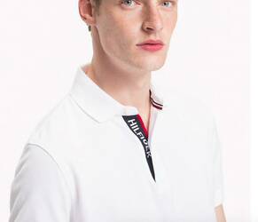 Tommy Hilfiger pánské bílé polo Placket - M (100)